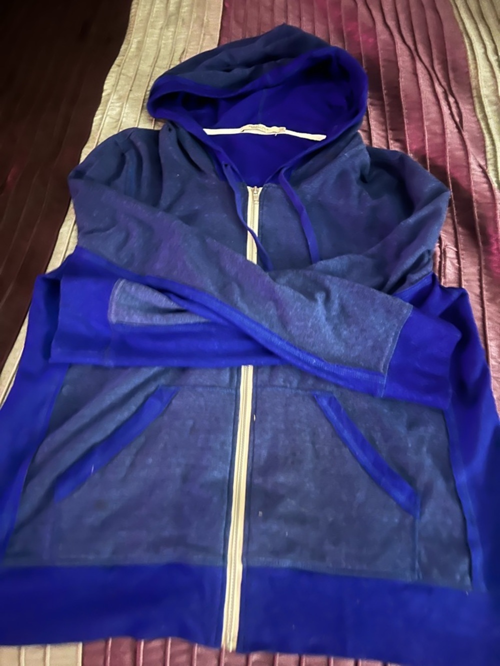 Aeropostale Royal Blue Hooded Zip-Up Sweatshirt with Silver Zipper
